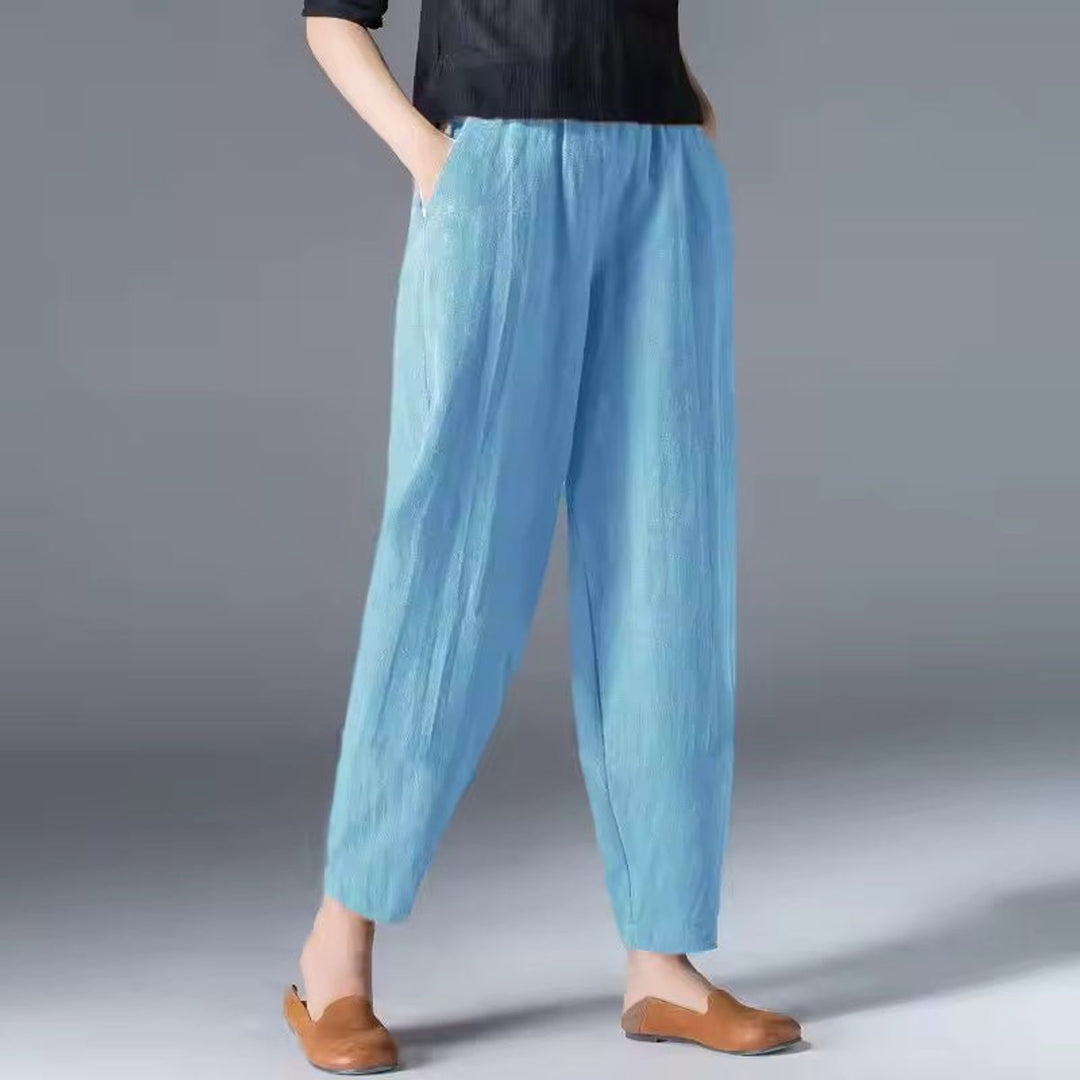 Women's Relaxed-Fit Elastic-Waist Lightweight Ankle Pants