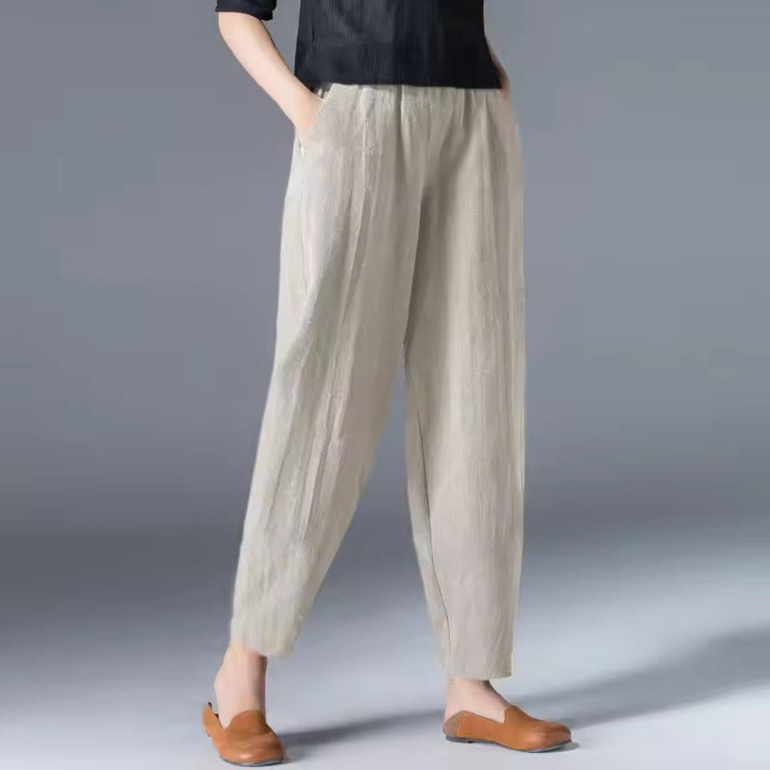 Women's Relaxed-Fit Elastic-Waist Lightweight Ankle Pants