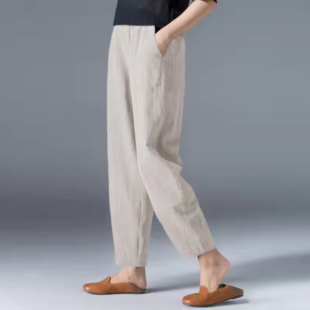 Women's Relaxed-Fit Elastic-Waist Lightweight Ankle Pants
