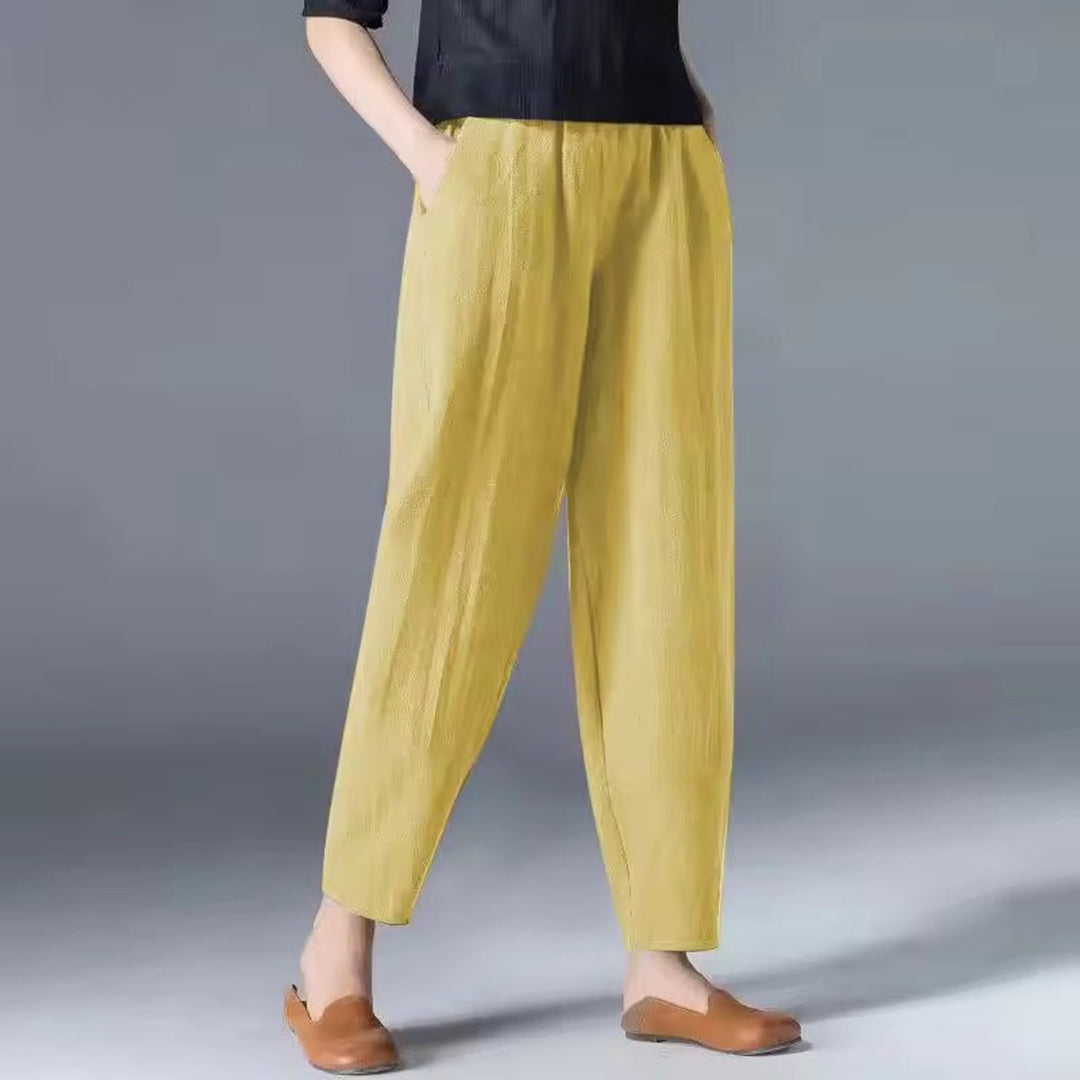 Women's Relaxed-Fit Elastic-Waist Lightweight Ankle Pants