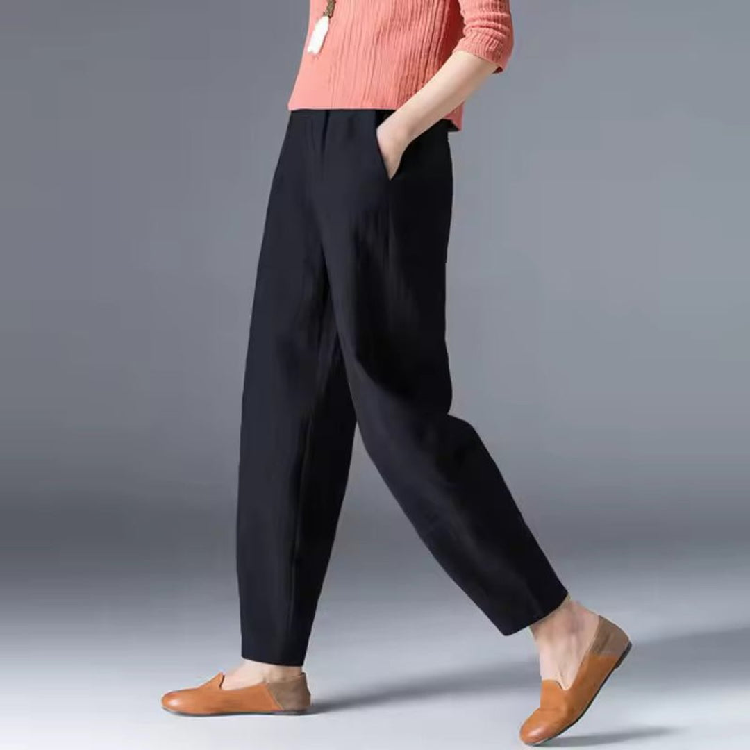 Women's Relaxed-Fit Elastic-Waist Lightweight Ankle Pants