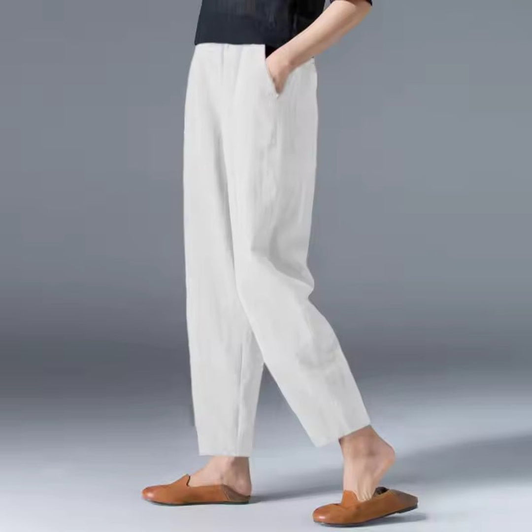 Women's Relaxed-Fit Elastic-Waist Lightweight Ankle Pants