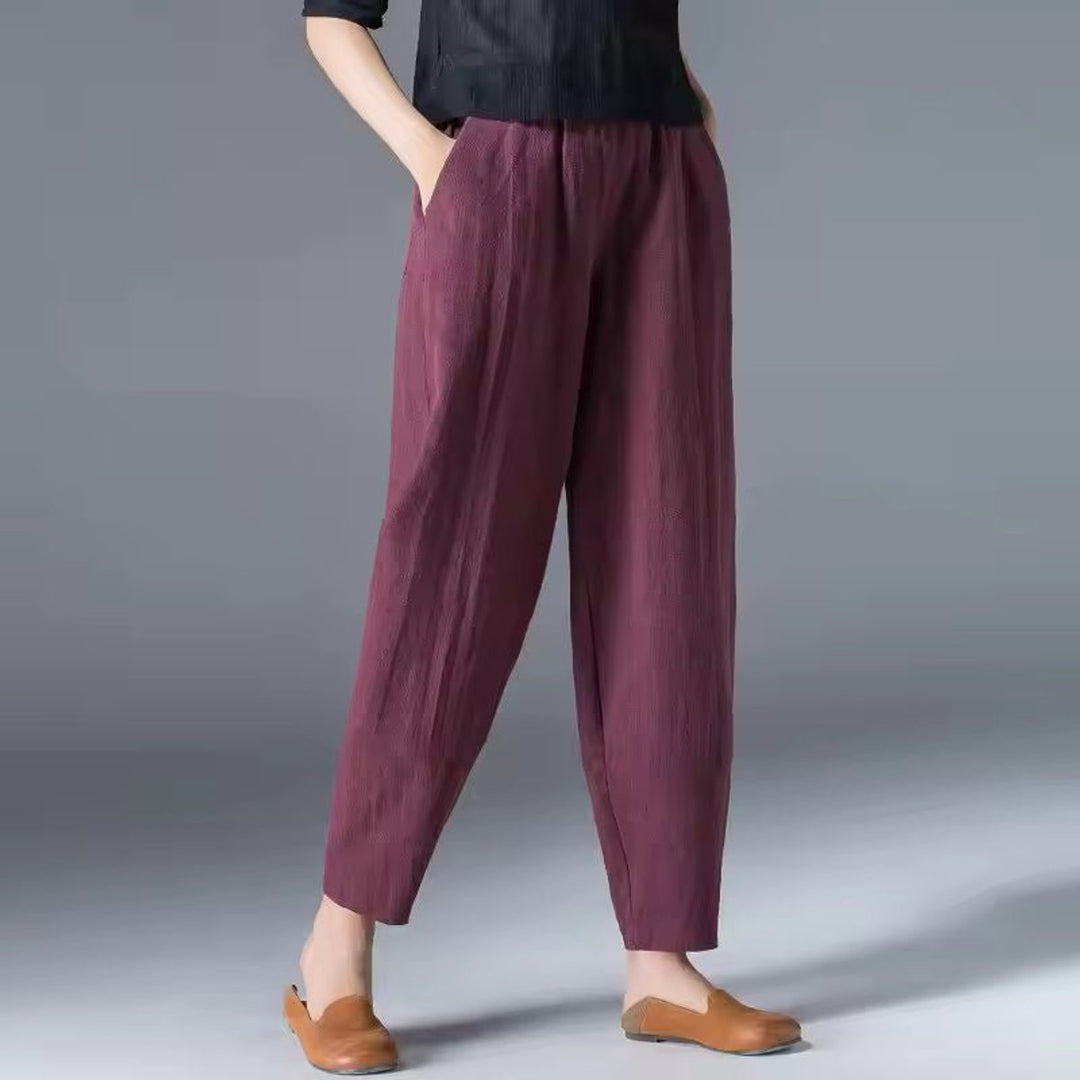 Women's Relaxed-Fit Elastic-Waist Lightweight Ankle Pants