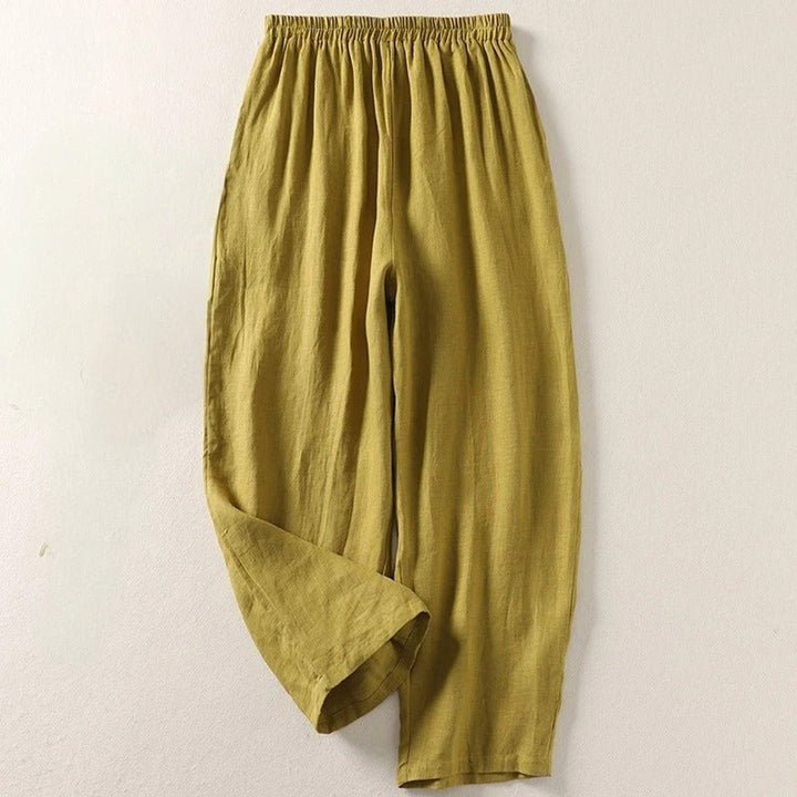 Women's Relaxed-Fit Elastic-Waist Linen Pants