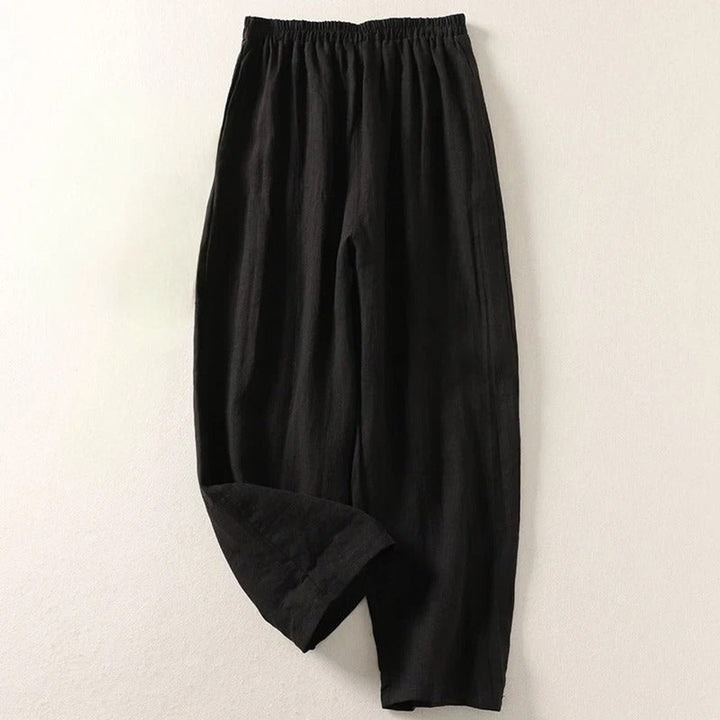 Women's Relaxed-Fit Elastic-Waist Linen Pants