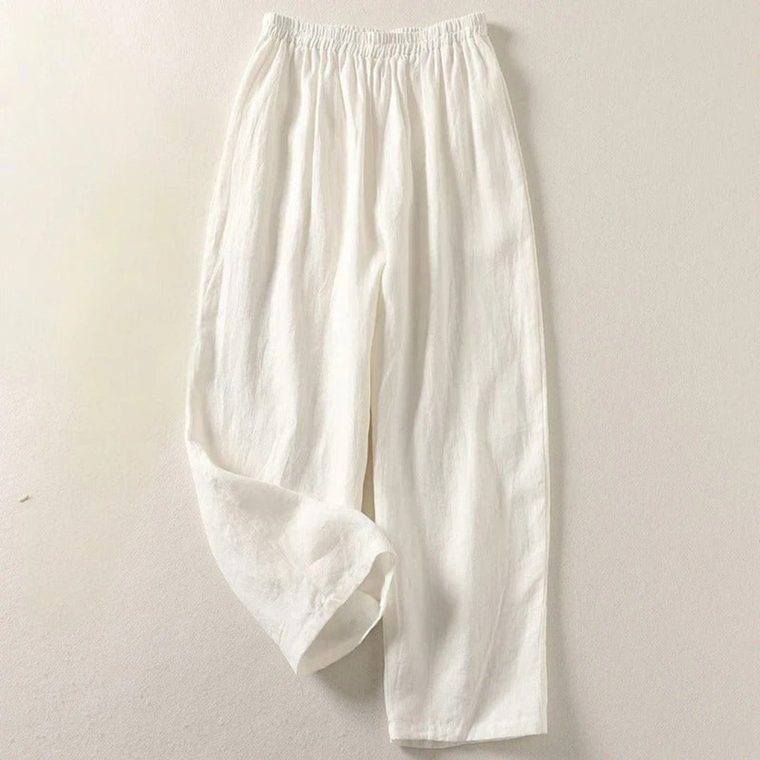 Women's Relaxed-Fit Elastic-Waist Linen Pants