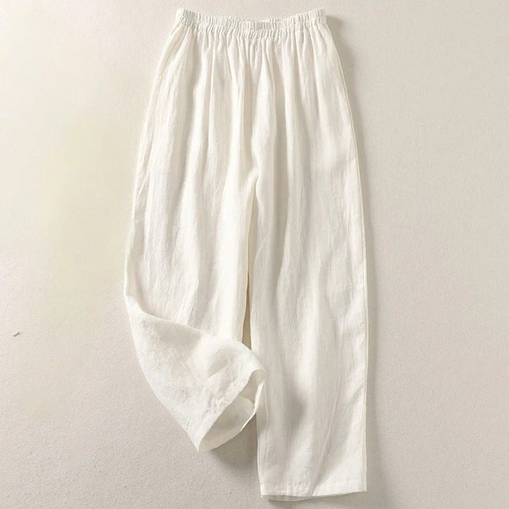 Women's Relaxed-Fit Elastic-Waist Linen Pants