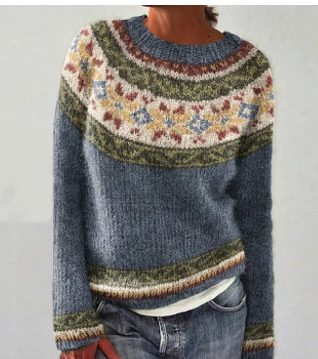 Women's Relaxed-Fit Fair Isle Knit Pullover Sweater