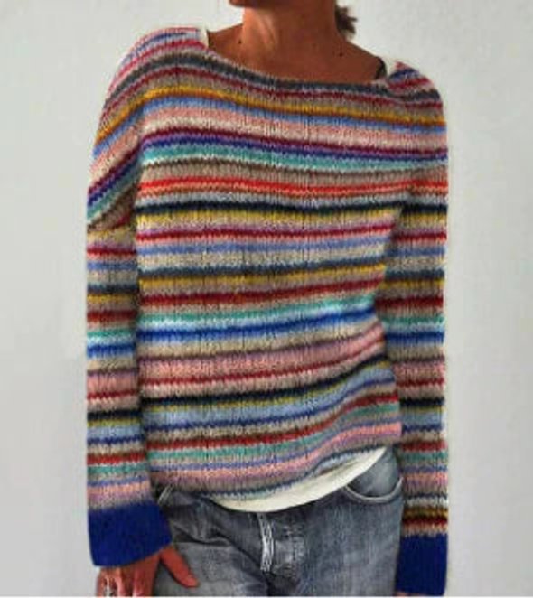 Women's Relaxed-Fit Fair Isle Knit Pullover Sweater