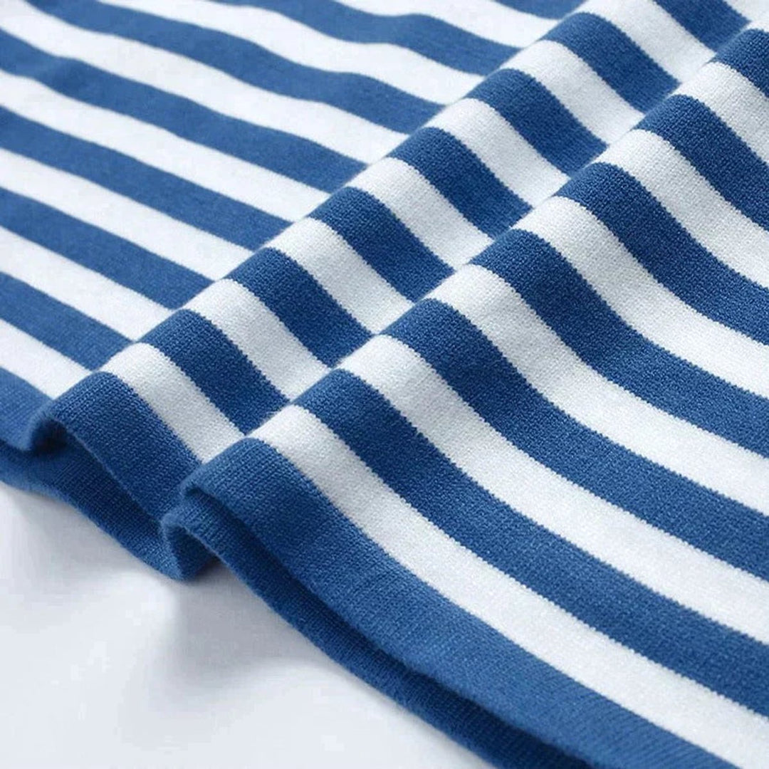 Women's Relaxed-Fit Striped Long-Sleeve Crewneck Top