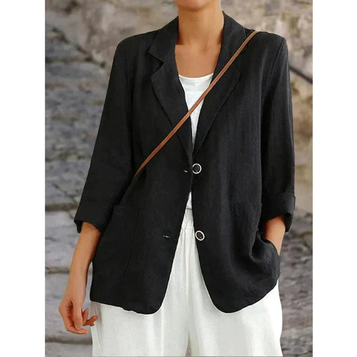 Women's Relaxed-Fit Two-Button Linen Blazer