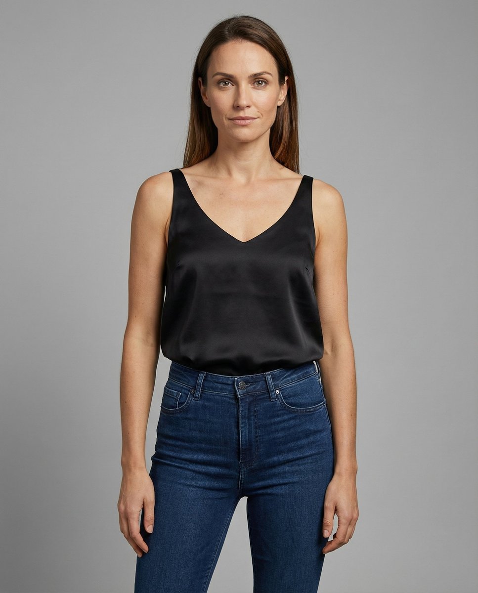 Women's Relaxed-Fit V-Neck Satin Camisole Top