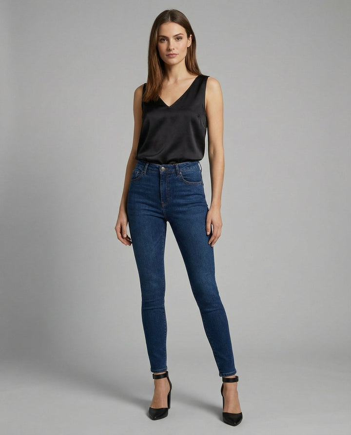 Women's Relaxed-Fit V-Neck Satin Camisole Top
