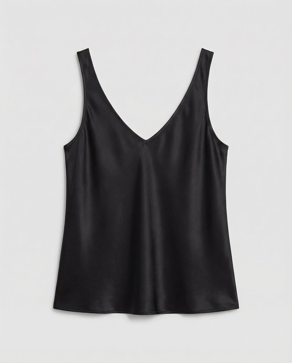 Women's Relaxed-Fit V-Neck Satin Camisole Top