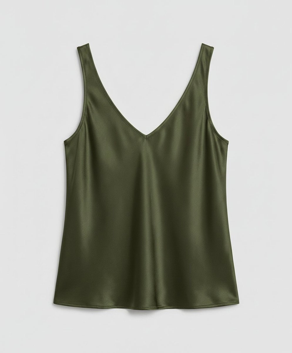 Women's Relaxed-Fit V-Neck Satin Camisole Top