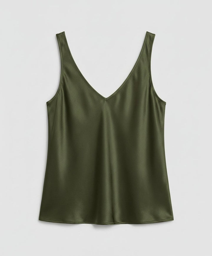 Women's Relaxed-Fit V-Neck Satin Camisole Top