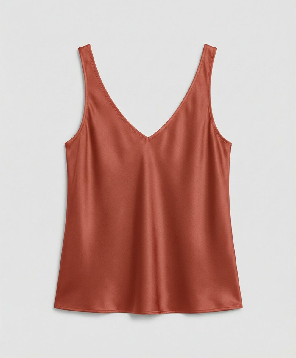 Women's Relaxed-Fit V-Neck Satin Camisole Top