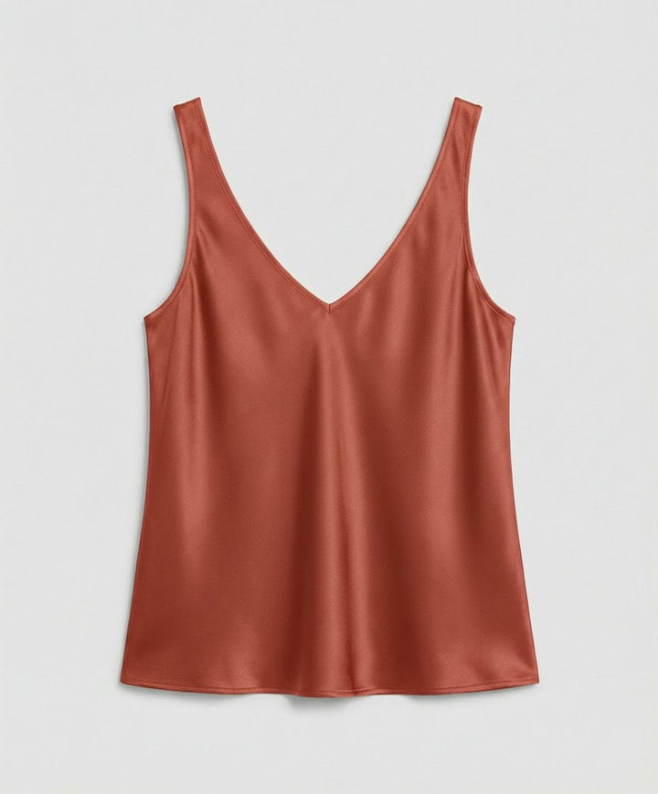 Women's Relaxed-Fit V-Neck Satin Camisole Top