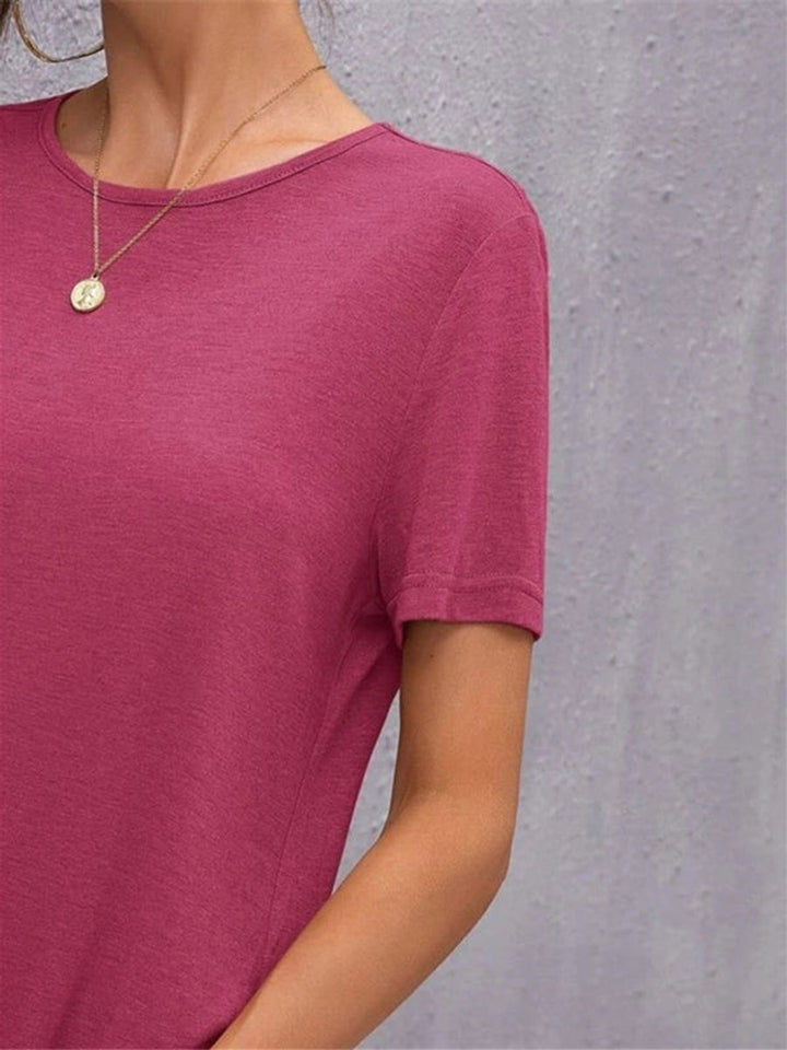Women's Relaxed Short-Sleeve Knit Fall Midi Dress Side Slit