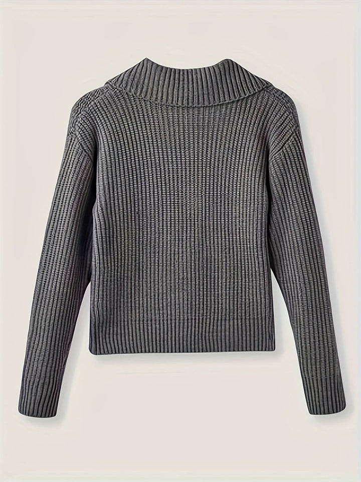 Women's Ribbed Knit Button-Front Cropped Cardigan