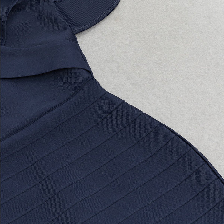 Women's Ruffle One-Shoulder Bandage Fall Midi Dress