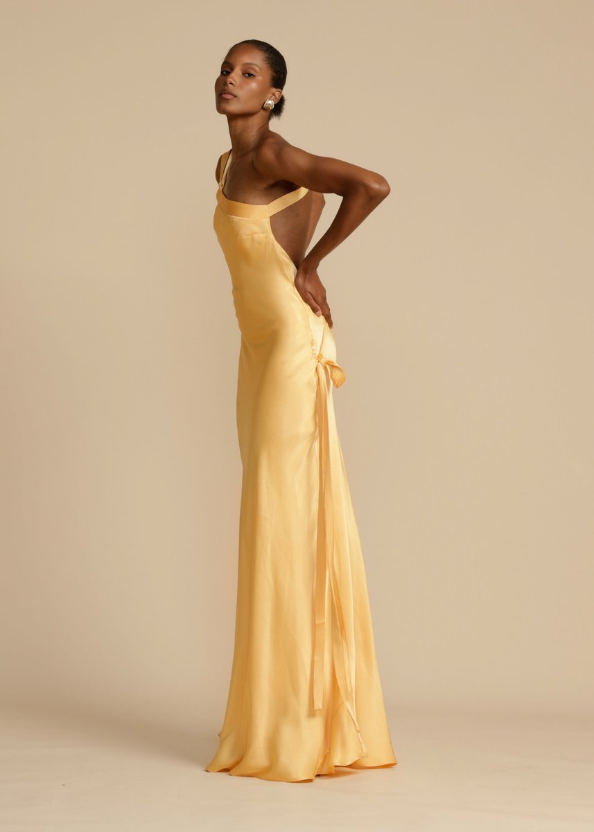 Women's Satin Asymmetric One-Shoulder Maxi Formal Dress