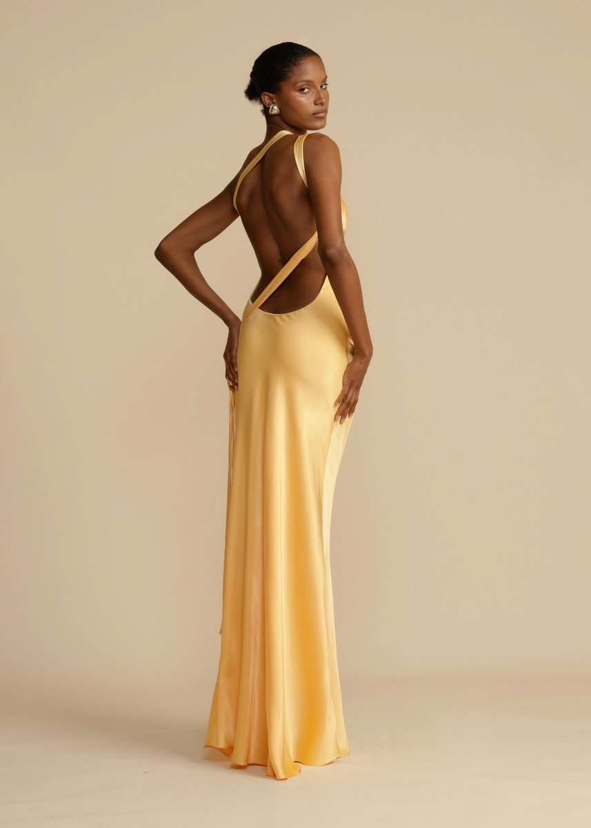Women's Satin Asymmetric One-Shoulder Maxi Formal Dress