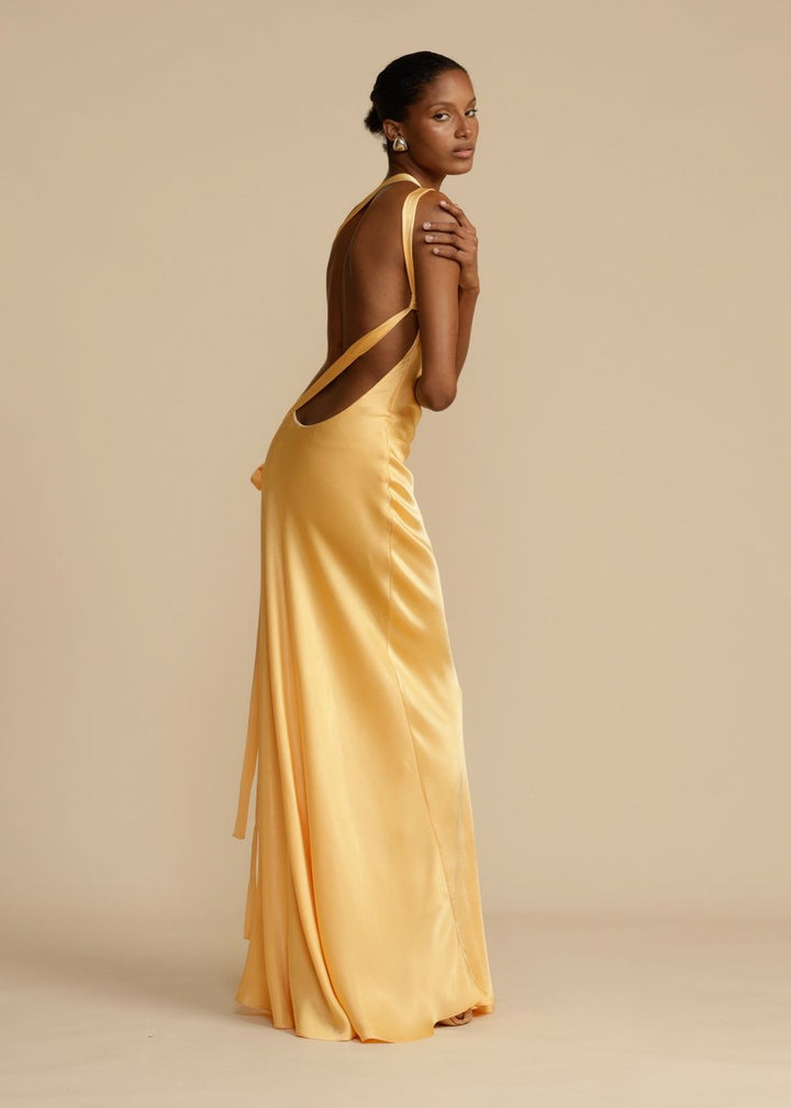 Women's Satin Asymmetric One-Shoulder Maxi Formal Dress