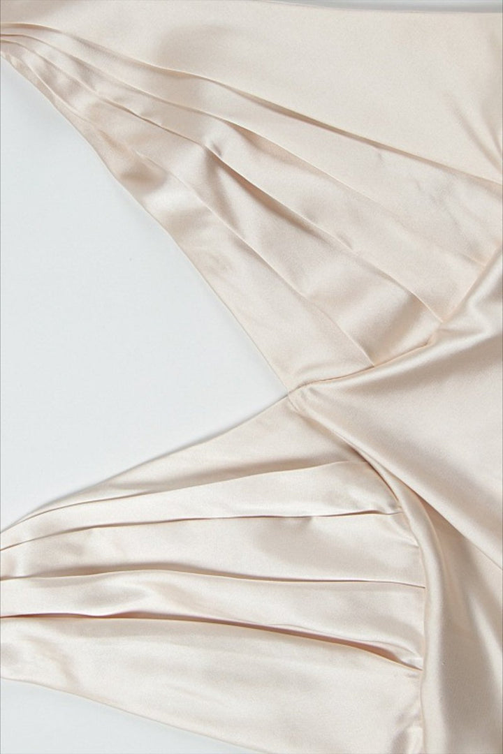 Women's Satin Halter-Neck High-Slit Fall Wedding Guest Dress