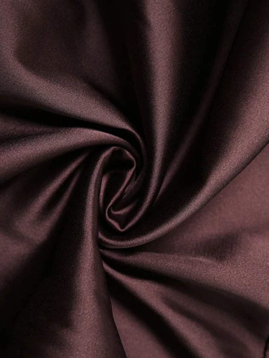 Women's Satin Ruffled Bell-Sleeve Fall Wedding Guest Dress
