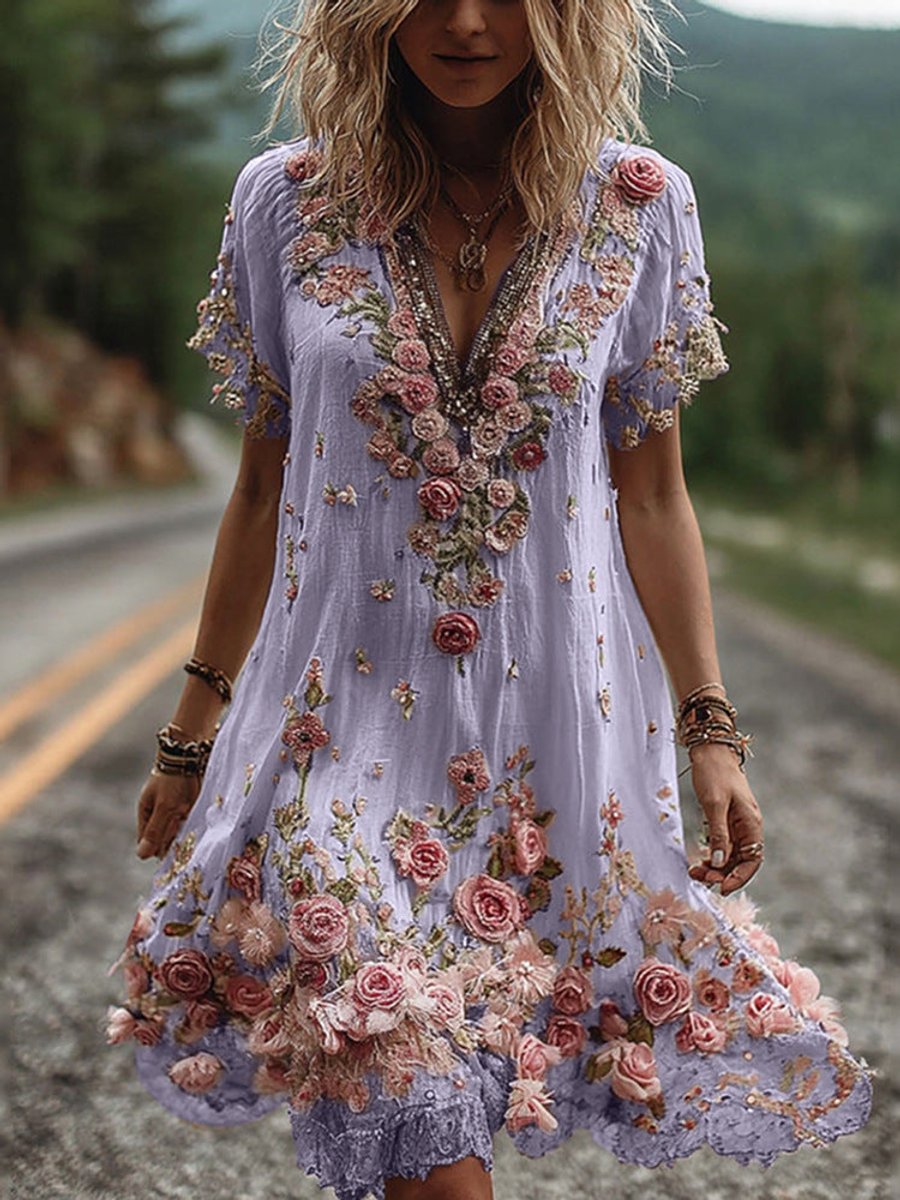Women's Sequin Tulle V-Neck Belted Fall Midi Dress