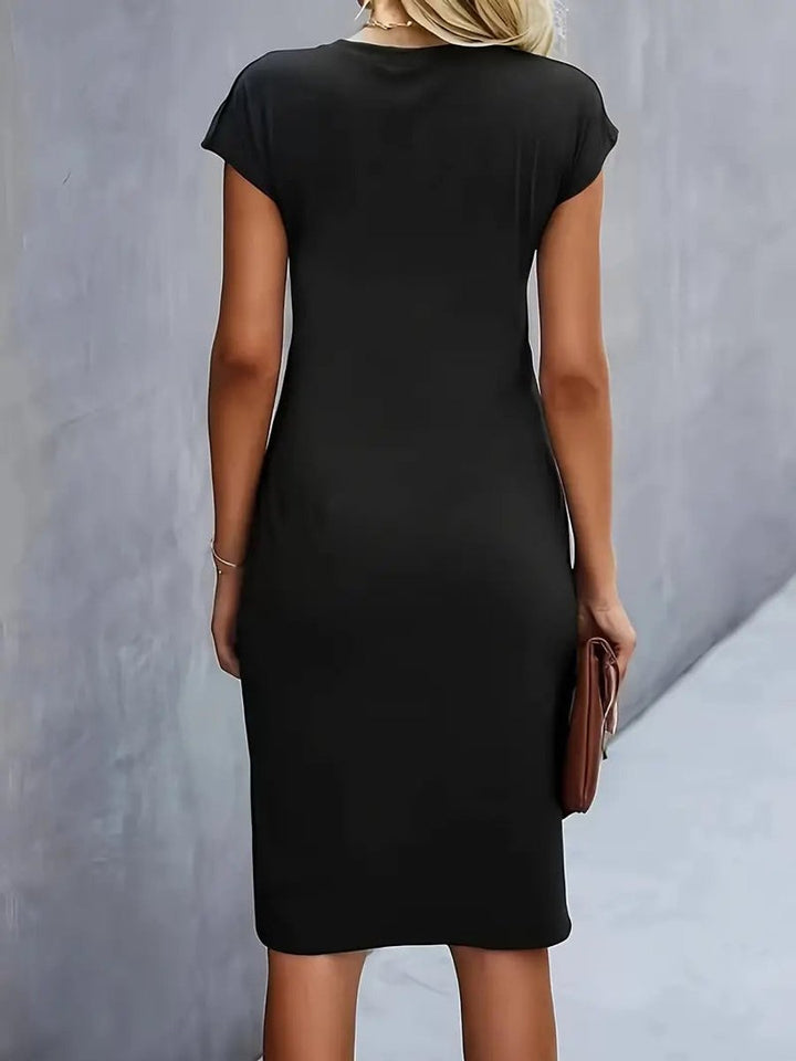 Women's Short Sleeve Bodycon Fall Midi Dress