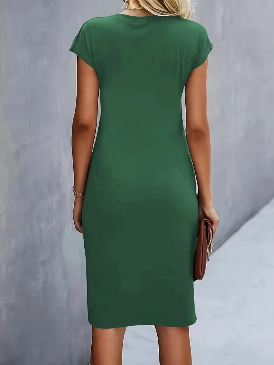 Women's Short Sleeve Bodycon Fall Midi Dress