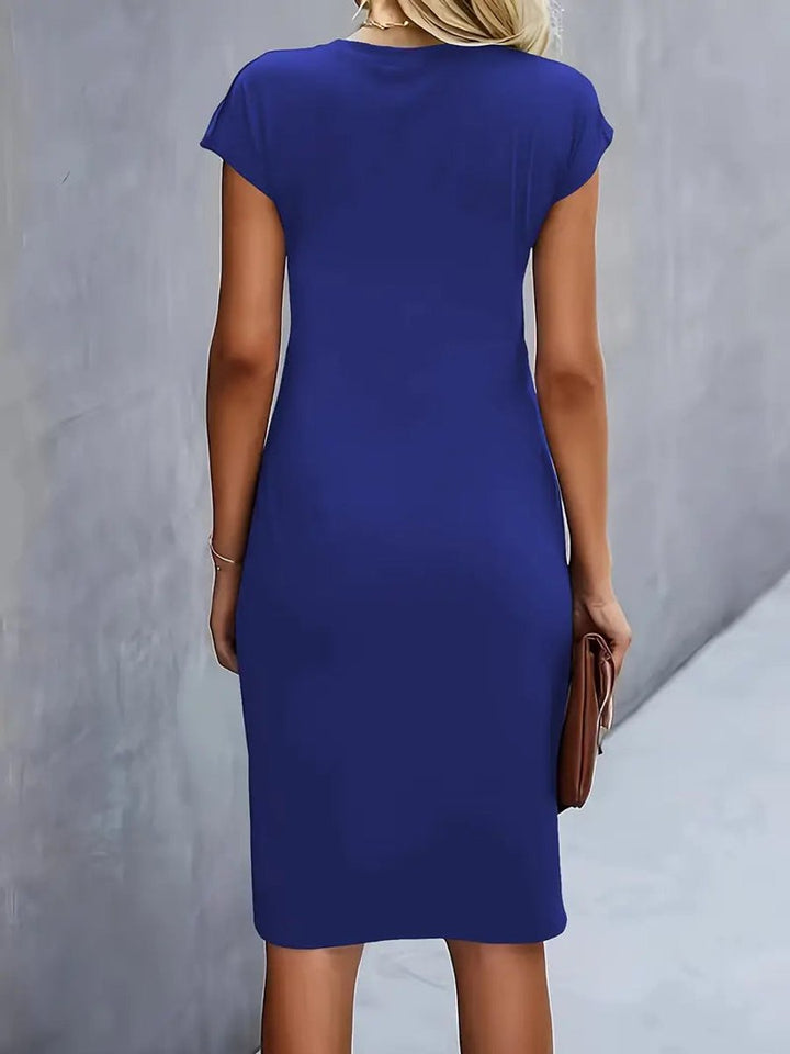 Women's Short Sleeve Bodycon Fall Midi Dress