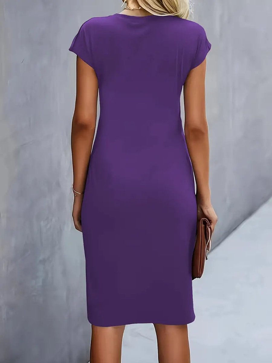 Women's Short Sleeve Bodycon Fall Midi Dress