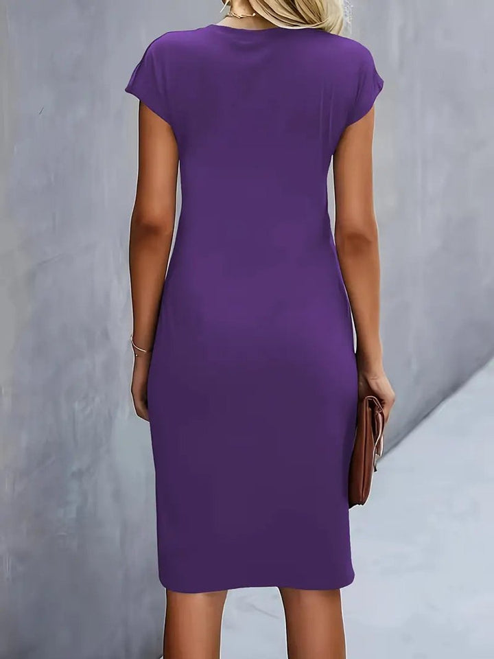 Women's Short Sleeve Bodycon Fall Midi Dress