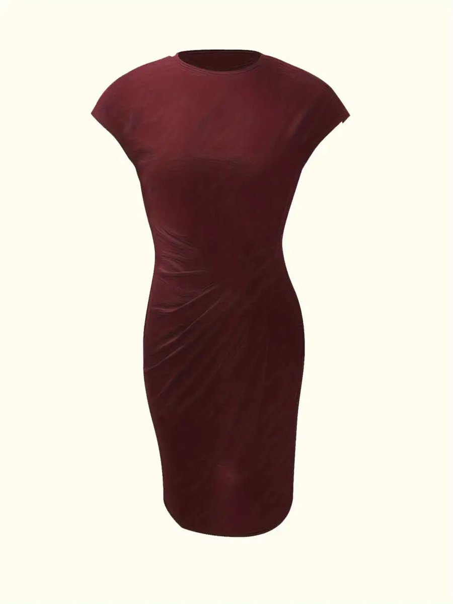 Women's Short Sleeve Bodycon Fall Midi Dress