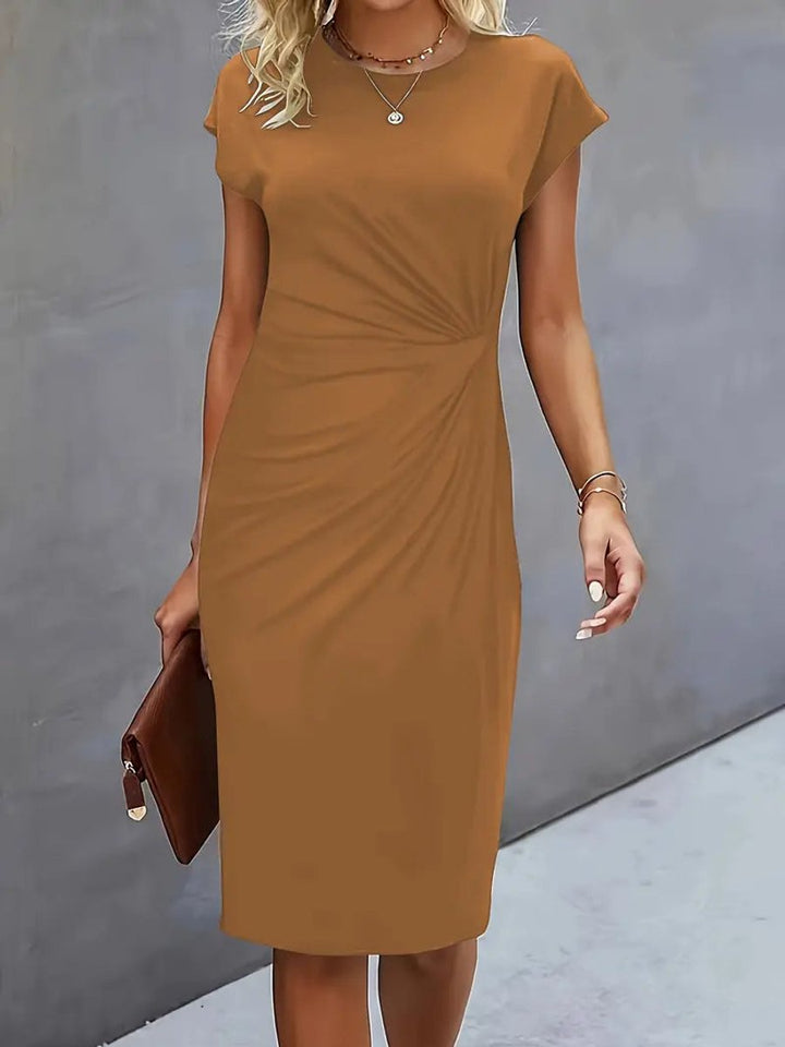 Women's Short Sleeve Bodycon Fall Midi Dress