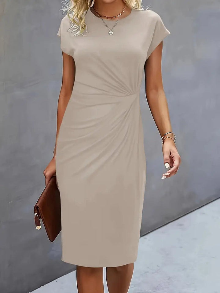 Women's Short Sleeve Bodycon Fall Midi Dress