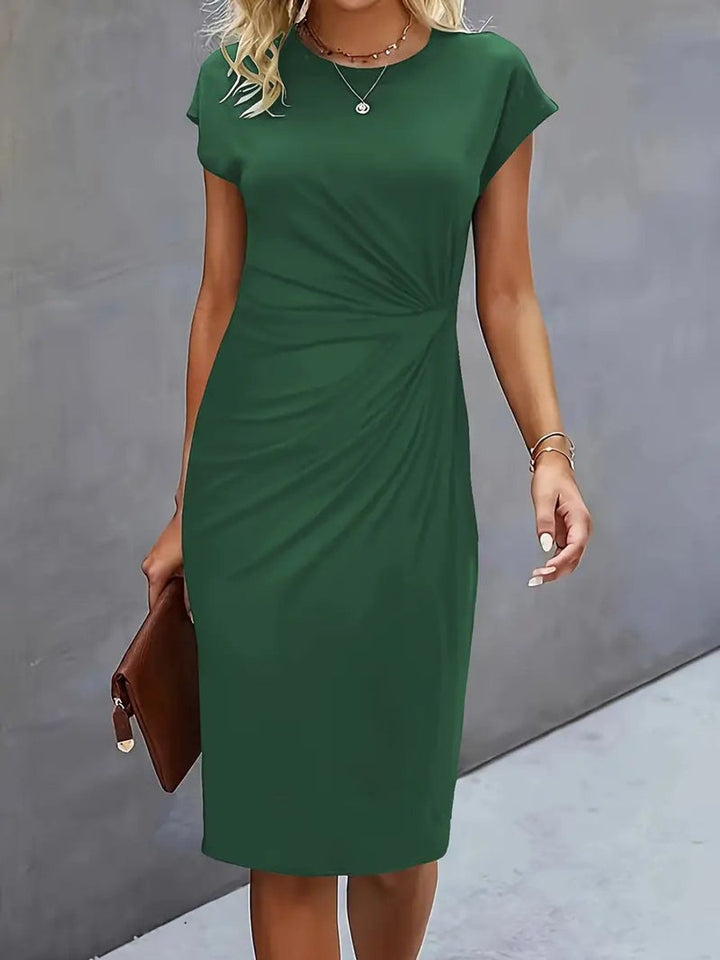 Women's Short Sleeve Bodycon Fall Midi Dress