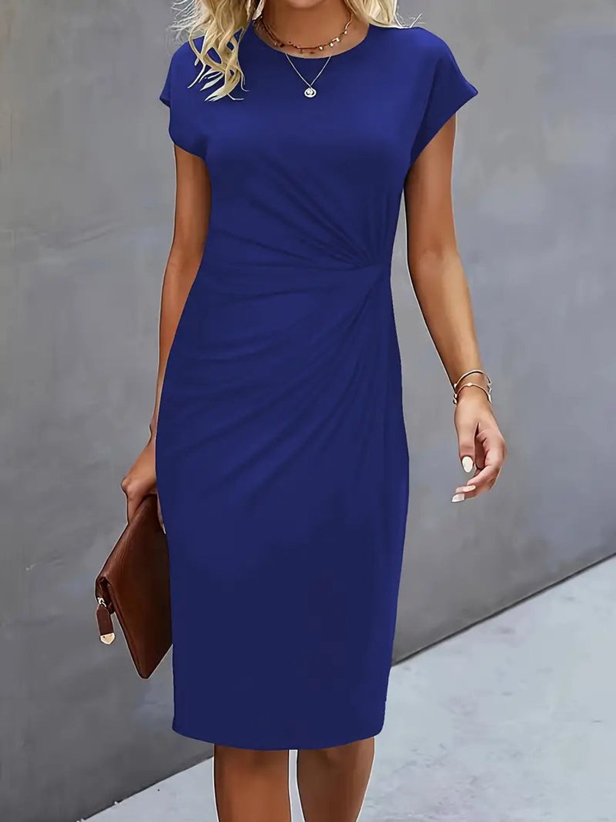 Women's Short Sleeve Bodycon Fall Midi Dress