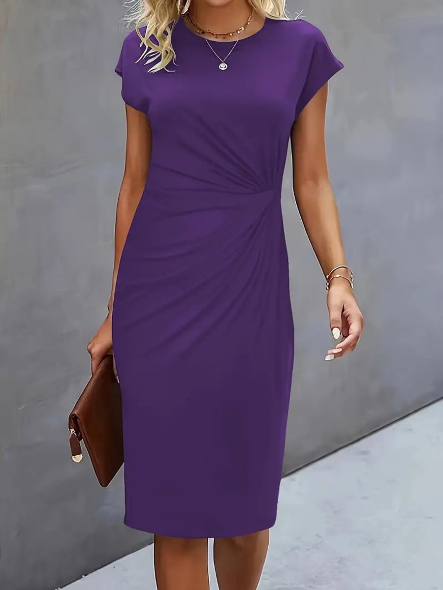 Women's Short Sleeve Bodycon Fall Midi Dress