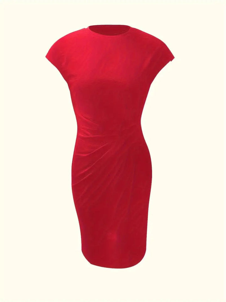 Women's Short Sleeve Bodycon Fall Midi Dress