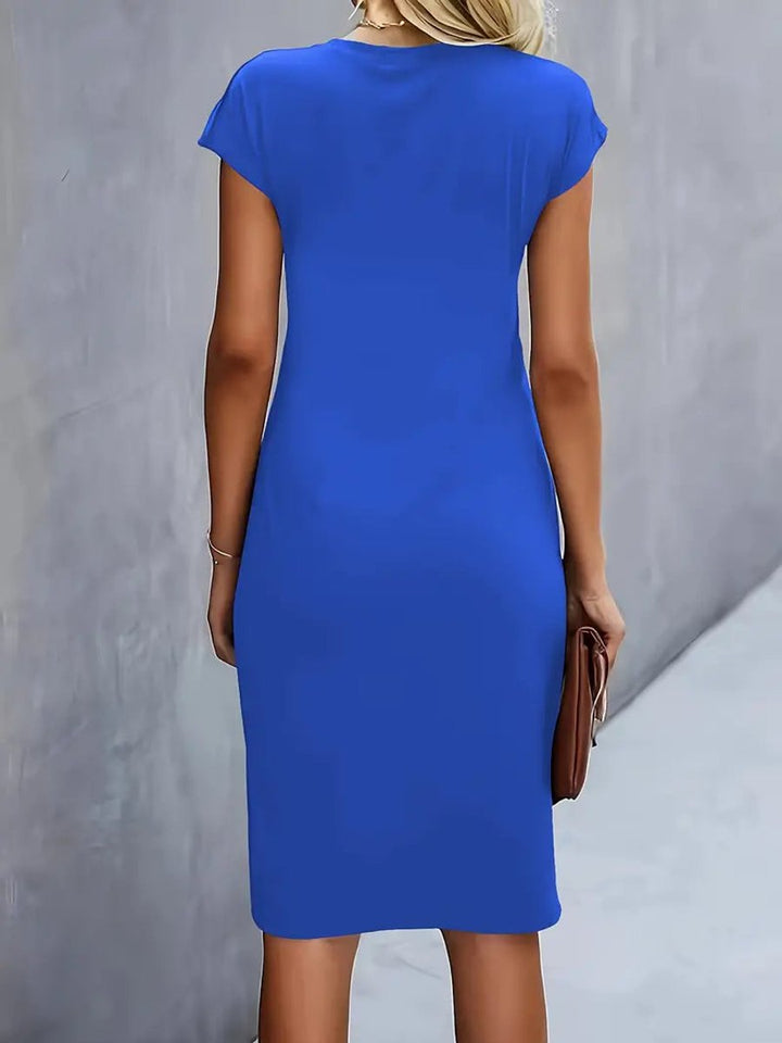 Women's Short Sleeve Bodycon Fall Midi Dress