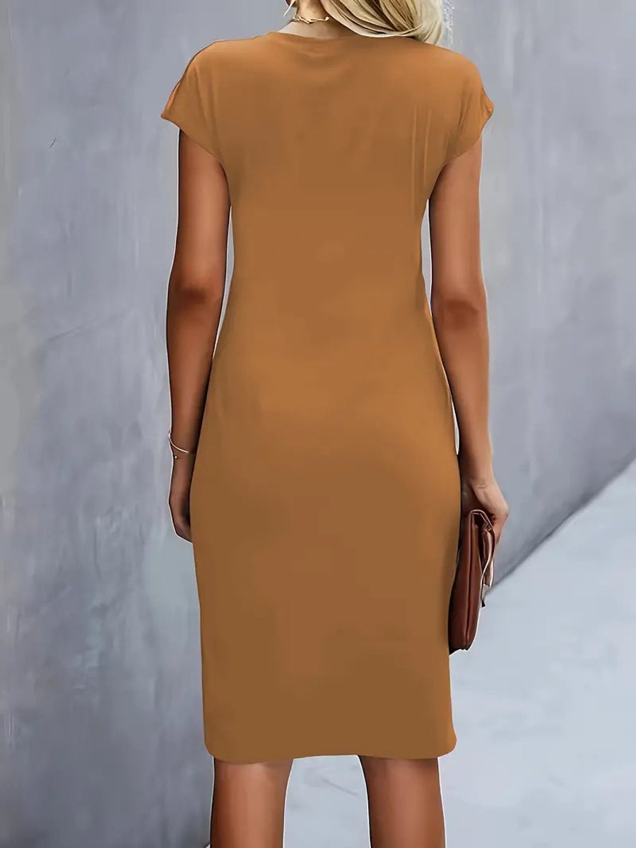 Women's Short Sleeve Bodycon Fall Midi Dress