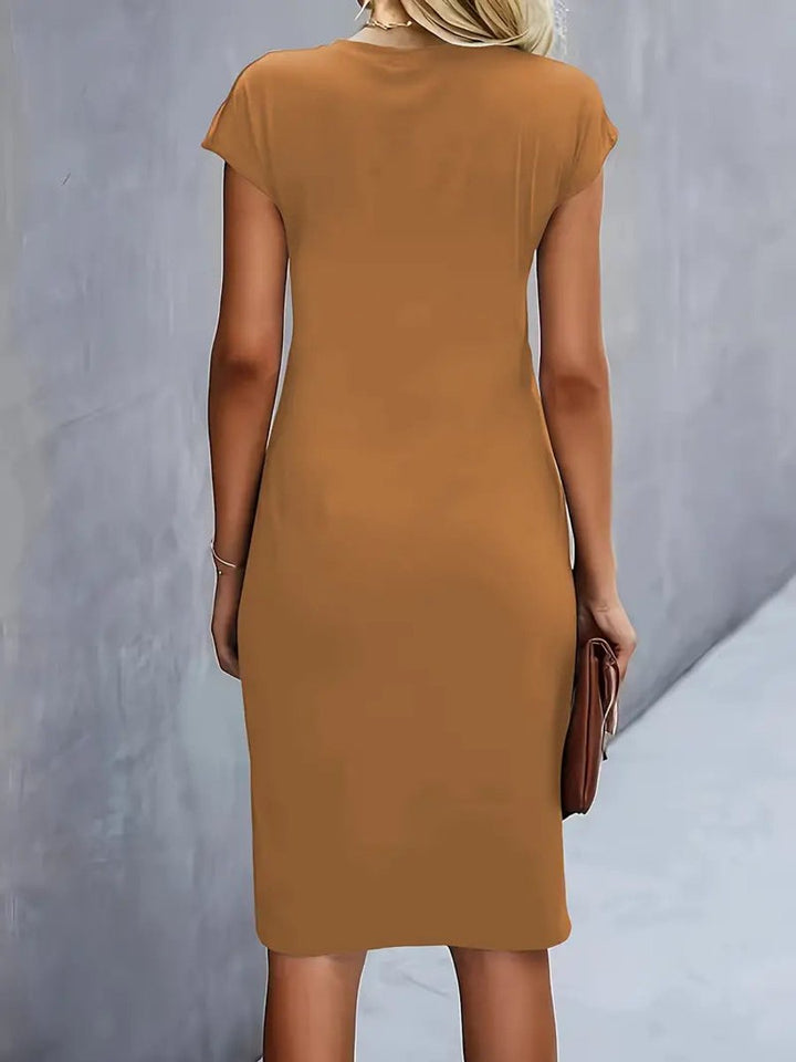 Women's Short Sleeve Bodycon Fall Midi Dress