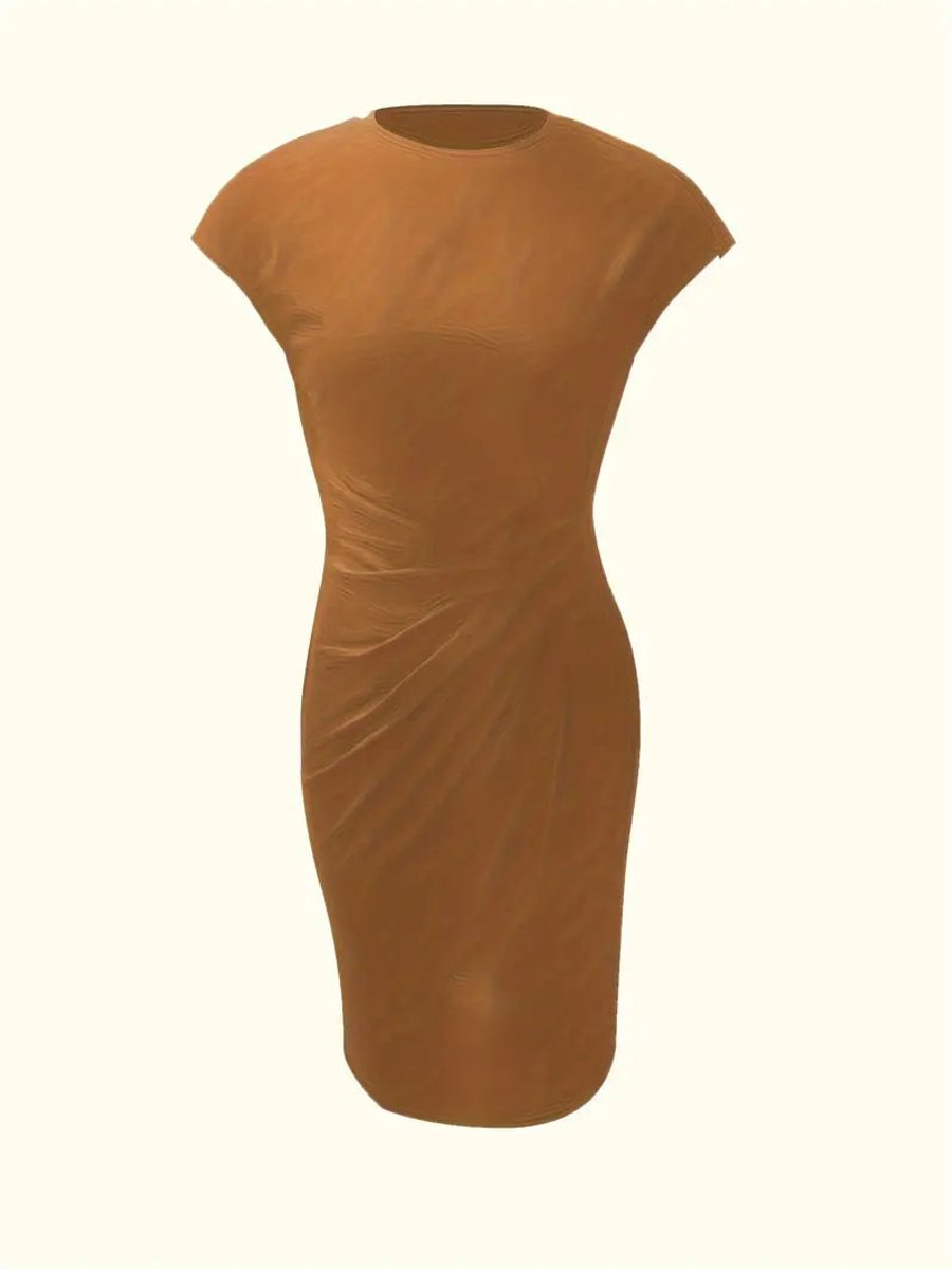 Women's Short Sleeve Bodycon Fall Midi Dress