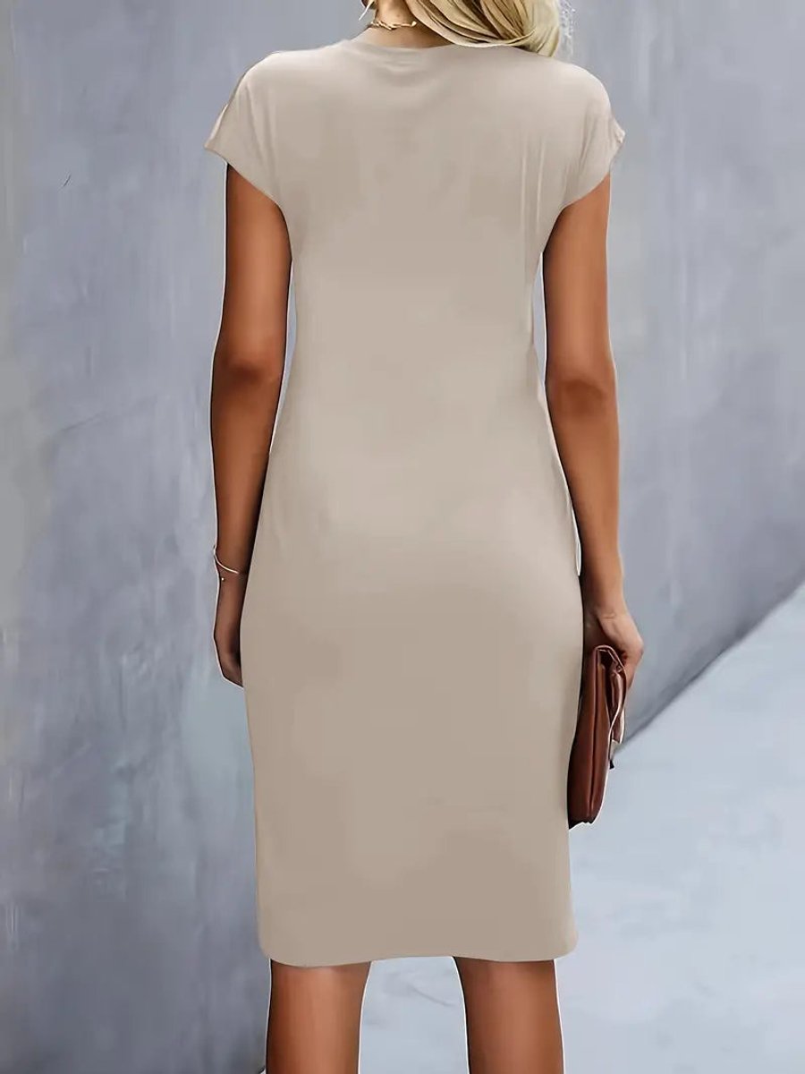 Women's Short Sleeve Bodycon Fall Midi Dress