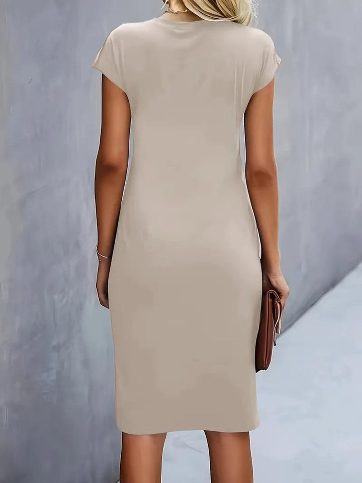 Women's Short Sleeve Bodycon Fall Midi Dress