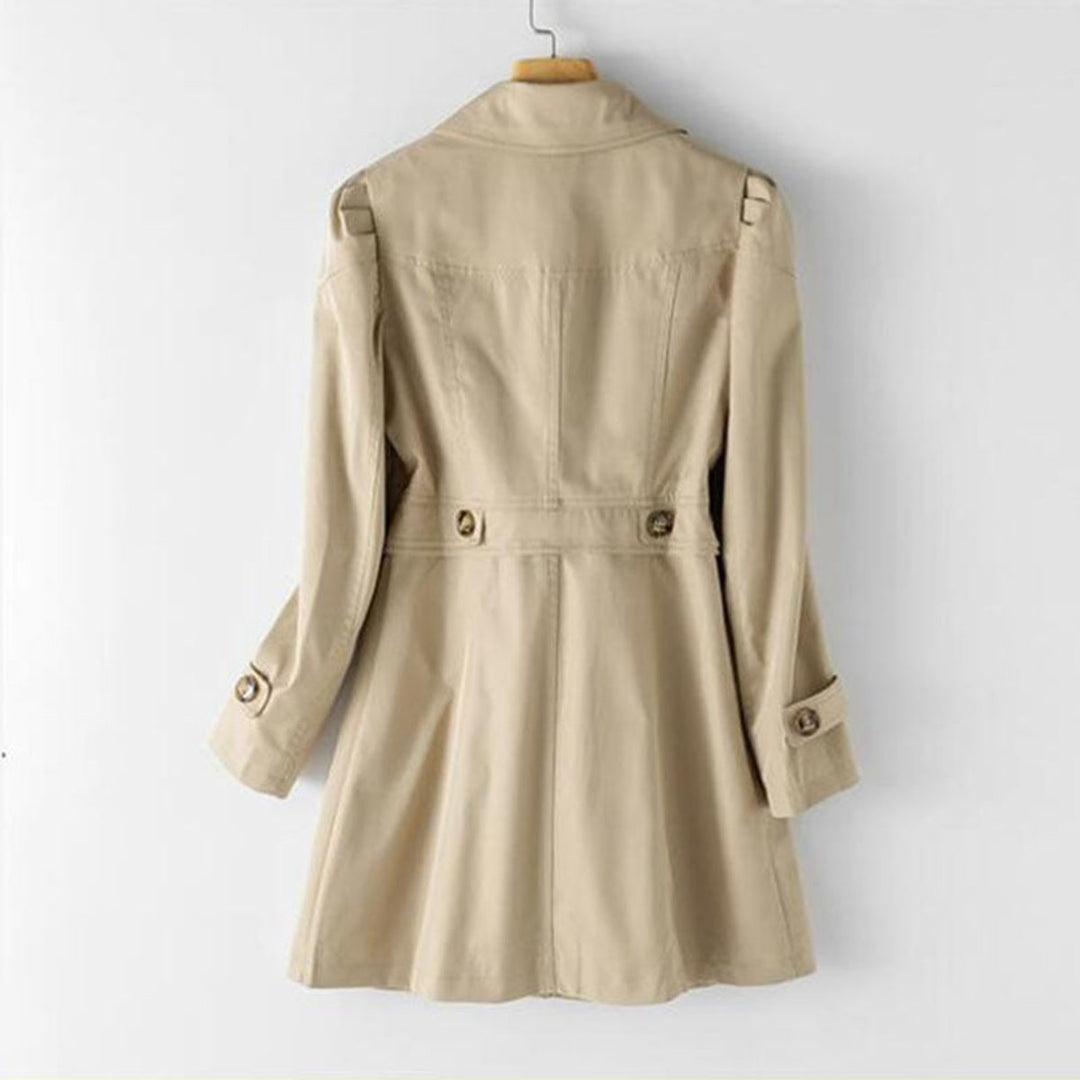 Women's Single-Breasted Mid-Length Lapel Trench Coat